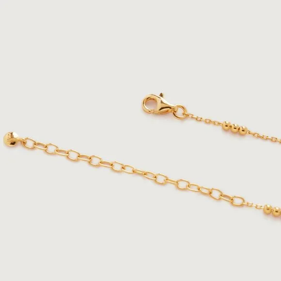 Monica Vinader Triple Beaded Chain Necklace 18-20' 18k Gold Vermeil - Picture 4 of 4